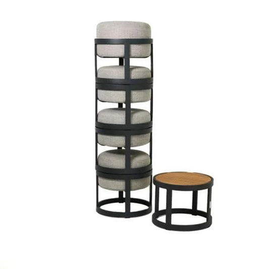 Totem ITM00617 Charcoal Set Of 5 Stools, 42 x 42 x 165