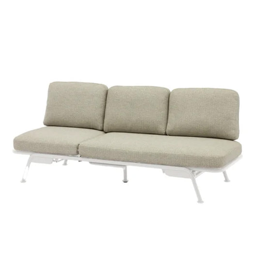 Sunset ITM00669 White 163 3-seater Sofa convertible to Sun Lounger, 198 x 81 x 78