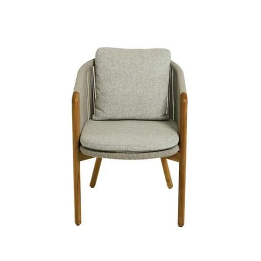 Haven ITM00967 Dining Armchair Mocha with White Rope, 57 x 63 x 77