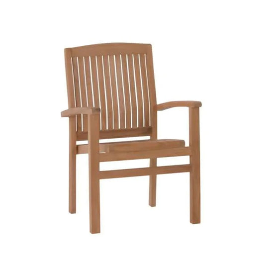 Parasol ITM02634 Savana Teak Wood Stackable Dining Chair, 60 x 62 x 91