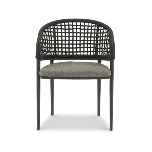 Jack ITM02646 Armchair Charcoal in Square Weaving Black Rope, 60 x 62 x 80