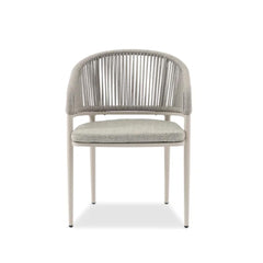 Jack ITM02648 Armchair White in Vertical Weaving Light Grey Rope, 60 x 62 x 80
