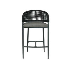 Jack ITM02651 Barchair Charcoal in Square Weaving Black Rope, 58.5 x 55 x 102.5