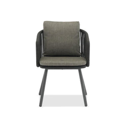 Harbour ITM02664 Armchair Charcoal in Vertical Weaving Black Rope, 56.5 x 66 x 84.5