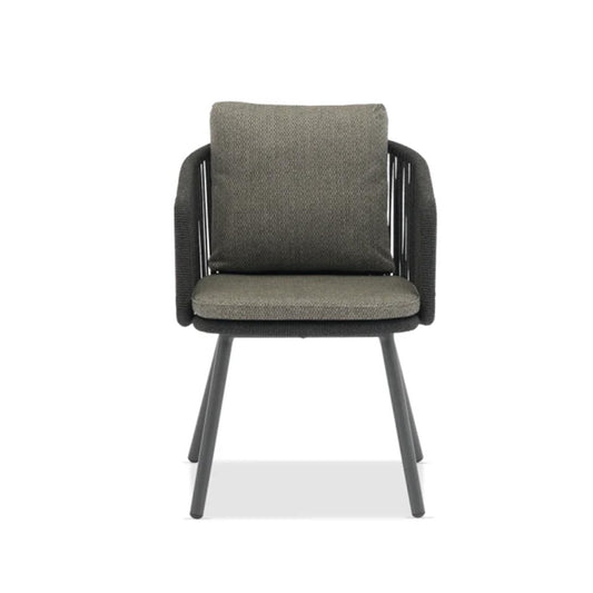 Harbour ITM02664 Armchair Charcoal in Vertical Weaving Black Rope, 56.5 x 66 x 84.5
