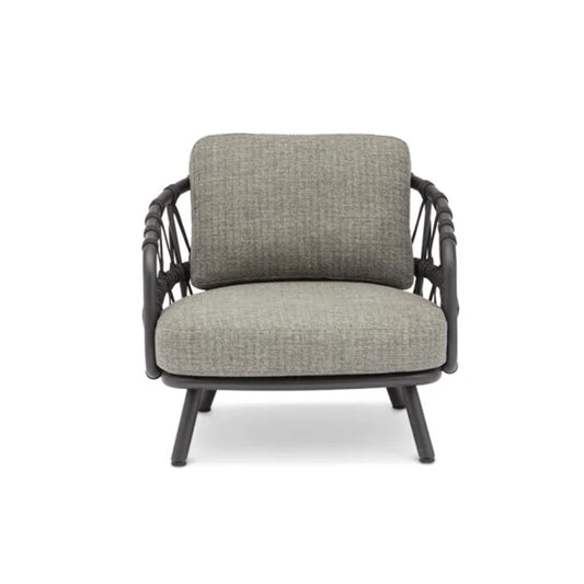 Harbour ITM02666 1-Seater Sofa Charcoal in Cross Weaving Black Rope, 82 x 89 x 80