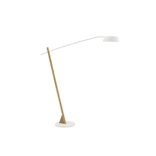 Sunny ITM02686 White Aluminium with Teak Solar Floor Lamp, 162 x 48 x 164