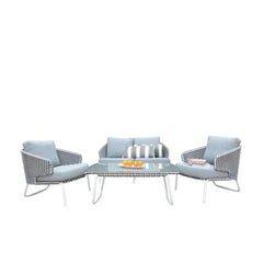 Roma ITM02731 Grey 4-Seater Lounge Set with Coffee Table, 382 x 76 x 76