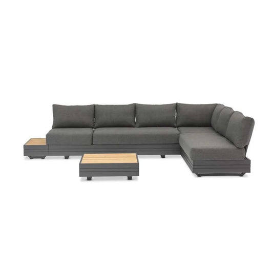 Largo ITM02741 Charcoal L-shaped 5-seater Sofa Set with Coffee & Side Table, 550 x 75 x 85