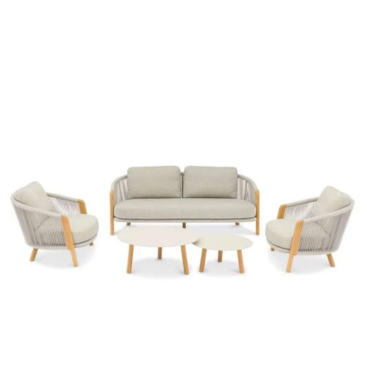 Haven ITM02743 Mocha 4-seater Sofa Set with Coffee Table, 490 x 90 x 70