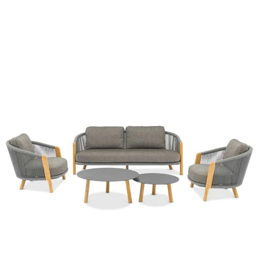 Haven ITM02744 Charcoal 4-seater Sofa Set with Coffee Table, 490 x 90 x 70