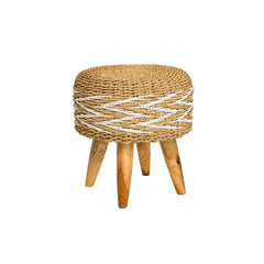 Naturalan ITM03294 Woven Mini Stool Natural Dia 40 cm, 40 x 40 x 45