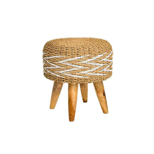 Naturalan ITM03294 Woven Mini Stool Natural Dia 40 cm, 40 x 40 x 45
