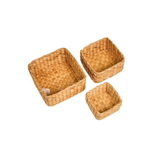 Naturalan ITM03299 Mini Basket Set Square 3 pcs,  15x15x11
 20x20x12
 22x22x13