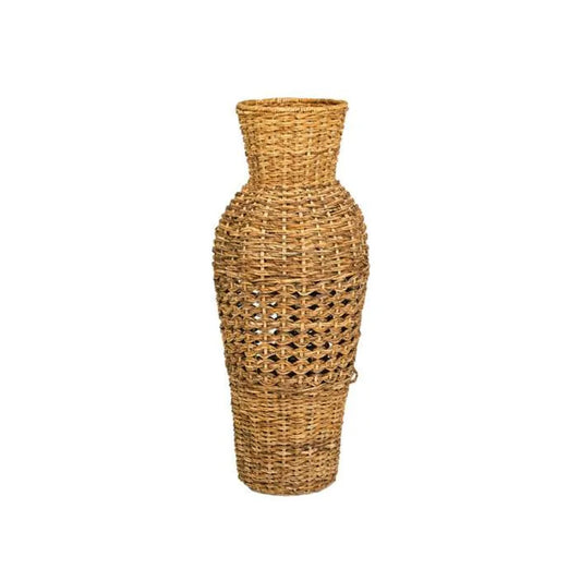 Naturalan ITM03306 Rattan & Banana Leaf Mix Vase Natural 100 cm, 27 x 27 x 100