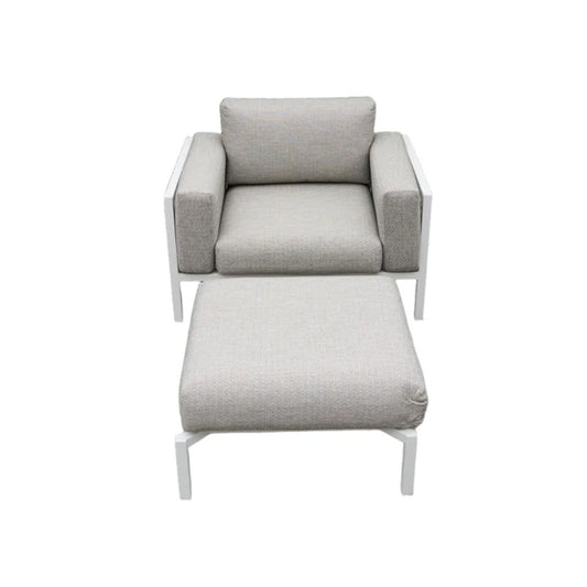 Reef ITM03574 1-seater Sofa with Footrest White, 111 x 158 x 84