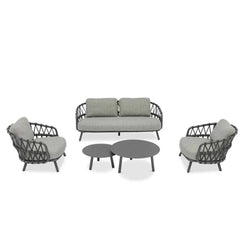 Harbour ITM03577 Charcoal 4-Seater Sofa with Coffee Tables, 262 x 89 x 80