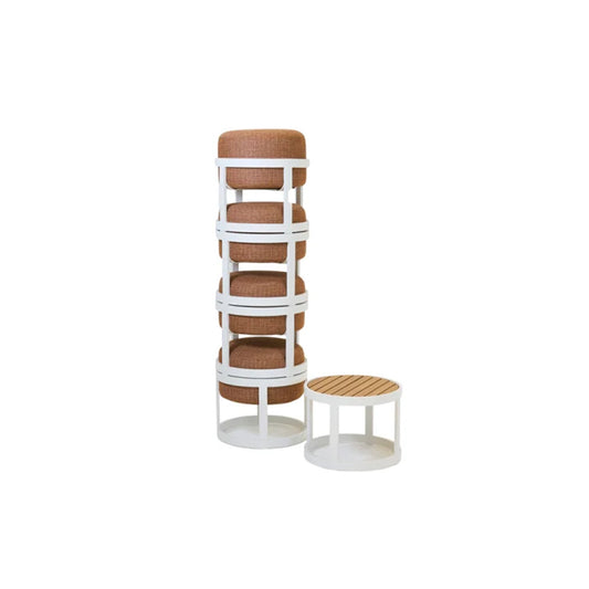 Totem ITM04045 Terracotta Set Of 5 Stools, 42 x 42 x 165