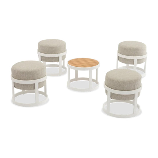 Totem ITM04047 White Set Of 5 Stools, 42 x 42 x 165