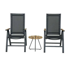 Como ITM39695 Charcoal Balcony Set, 45.5 x 45.5 x 48