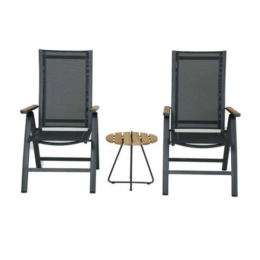 Como ITM39695 Charcoal Balcony Set, 45.5 x 45.5 x 48