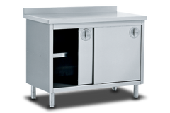 Inoxsan INO-TCS190S Working Table with Cupboard and Intermediate Shelf, 70x190x85 cm