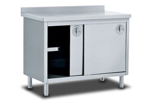 Inoxsan INO-TCS190S Working Table with Cupboard and Intermediate Shelf, 70x190x85 cm