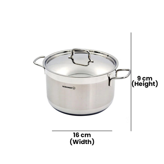 KORKMAZ KA1016 ALFA CASSEROLE  16 cm x 9 cm / 1.8 ltr. CAPACITY