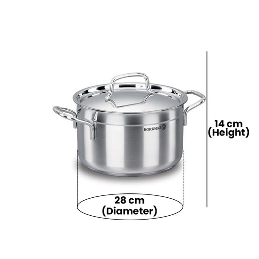 KORKMAZ KA1028 ALFA CASSEROLE 28 cm x 14 cm / 8.5 ltr. CAPACITY