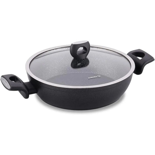 KORKMAZ KA2944 NORA GRANITE LOW CASSEROLE, 26 cm x 6.3 cm / 3 ltr. CAPACITY