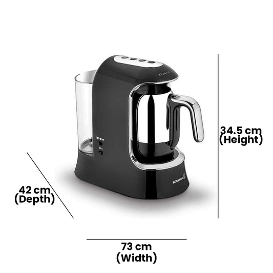 KORKMAZ KA862-01 KAHVEKOLIK AQUA COFFEE MACHINE - BLACK/CHROME