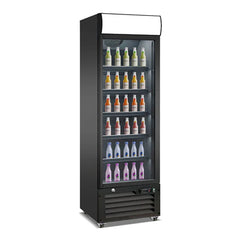 THS RBS-220H Vertical Refrigerator in Black, capacity 220L