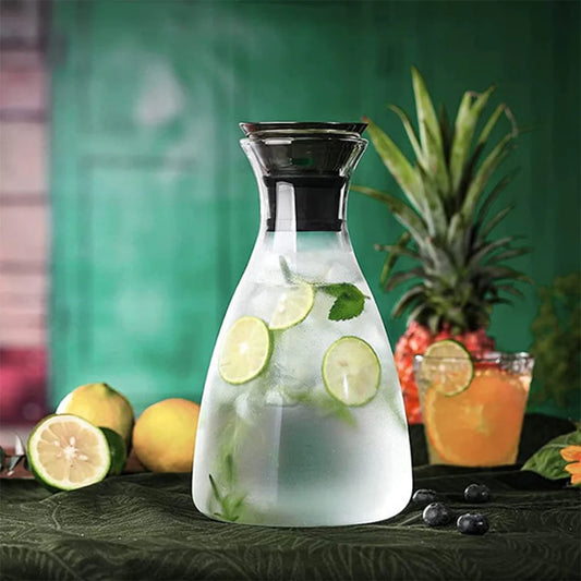 Borosilicate LH-106 Water Carafe with Stainless Steel Flow Lid, 1600 ML