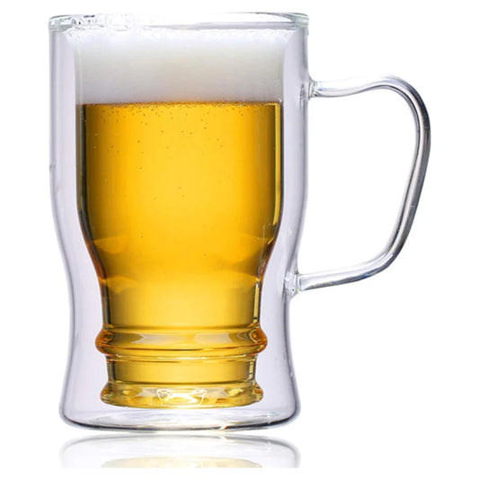 Borosilicate LH-119 Double Wall Beer Glass 650 ml, Pack of 2 pcs