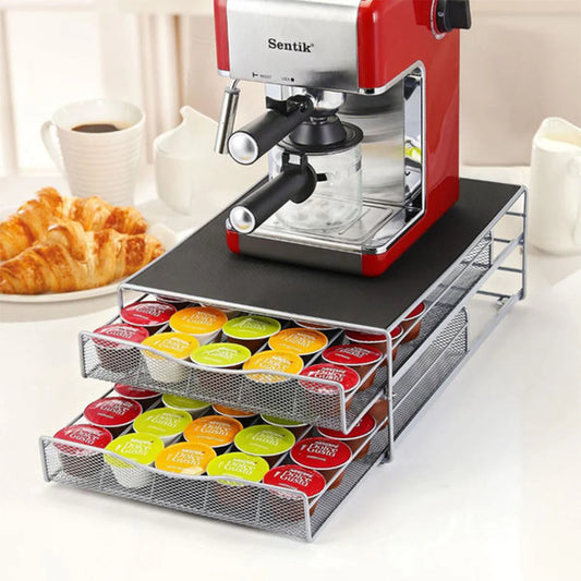 Coffee LH-149 Double Layer Drawer Coffee Capsule Holder, 72 Dolce Gusto K Cup Capsules