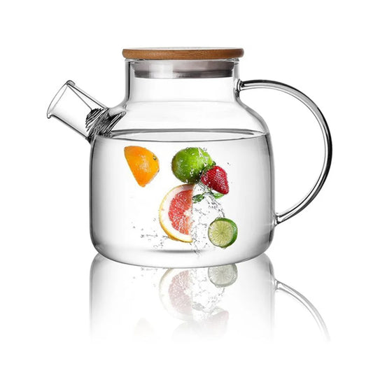 Borosilicate LH-157 Glass Teapot with Bamboo Lid, 1000 ML