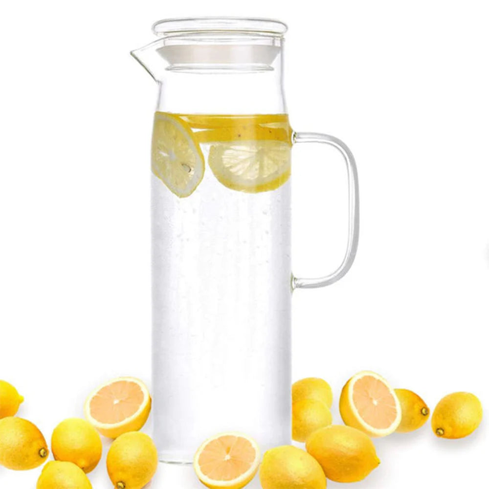 Borosilicate LH-212 Water Jug With Handle and Glass Lid, 1500 ML