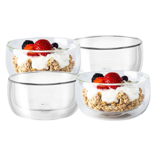 Borosilicate LH-247 Double Wall Salad Bowl 300 ml, Pack of 4 pcs