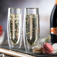 Borosilicate LH-248 Double Wall Champagne Glass 250 ml, Pack of 4 pcs