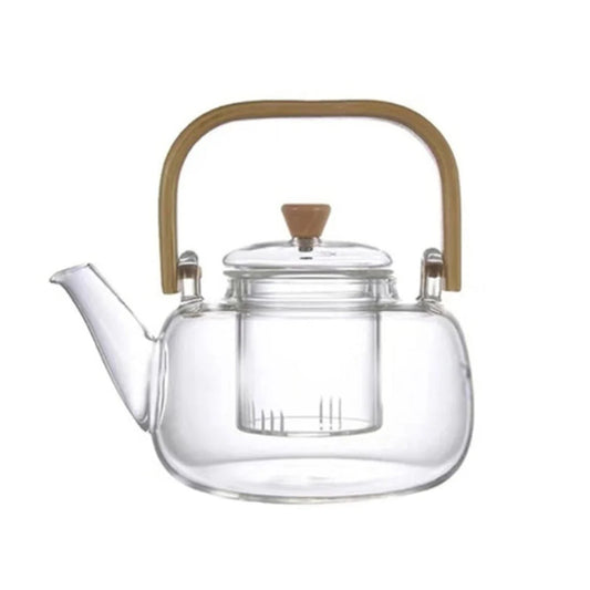 Borosilicate LH-259 Glass Teapot With Lid and Bamboo Handle 1000 ML