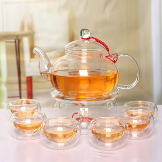 Borosilicate LH-260 Tea Set, 600 ML TP+Tea Warmer Round
