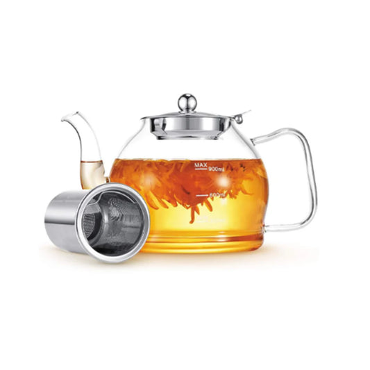 Borosilicate LH-292 Glass Teapot with Stainless Steel Infuser and Lid 1200 ML