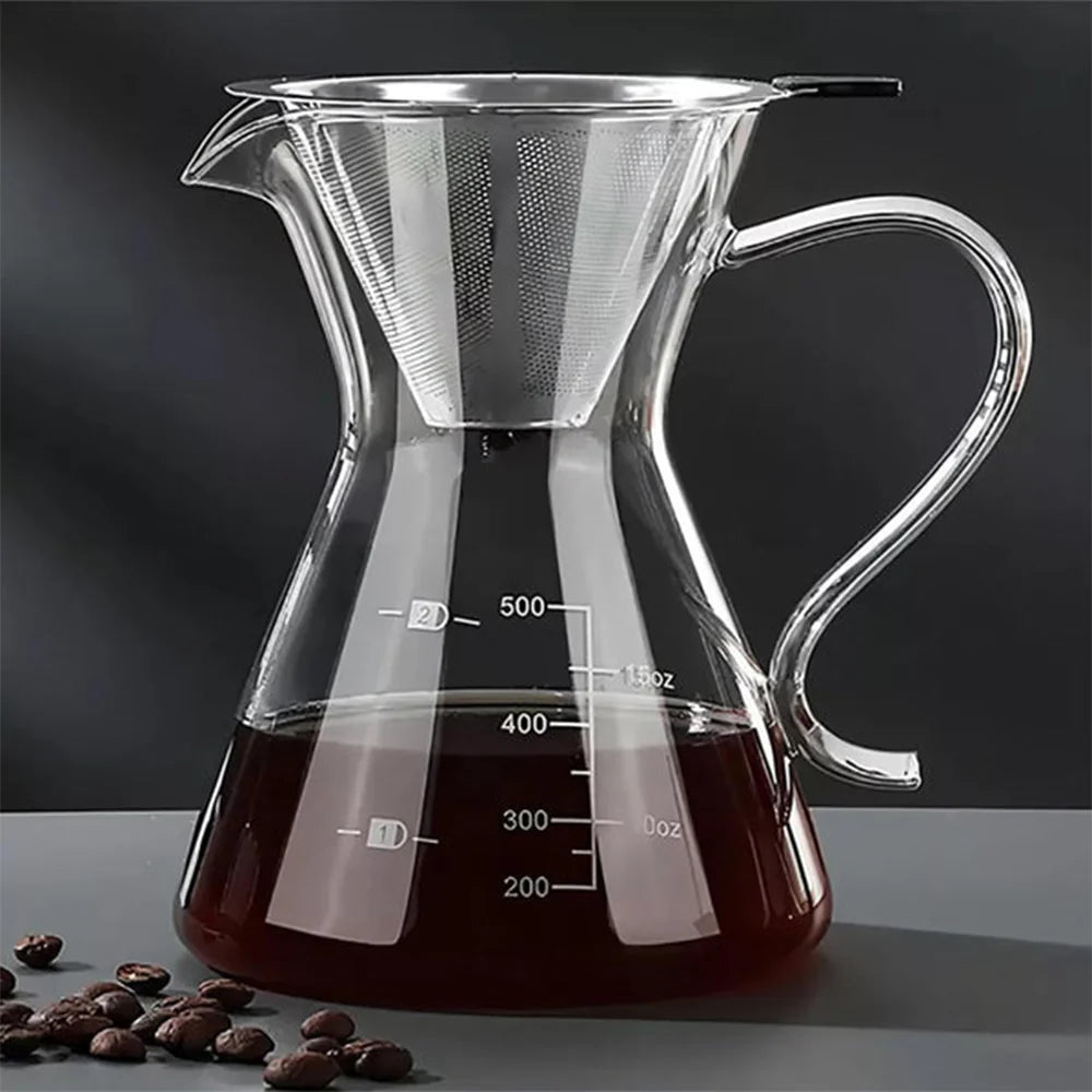 Borosilicate LH-340 Glass Coffee Server Pot with Filter 500 ML