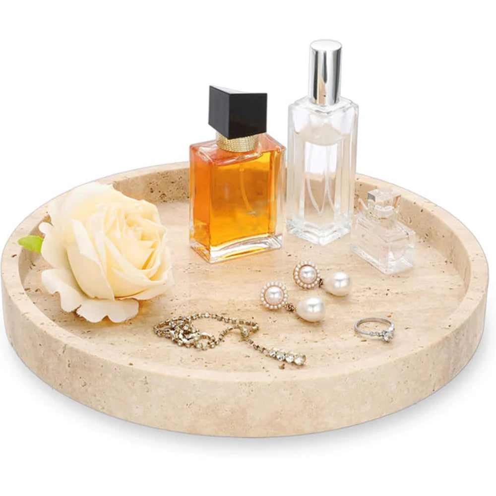 Natural Travertine LH-351 Round Marble Tray 25 CM