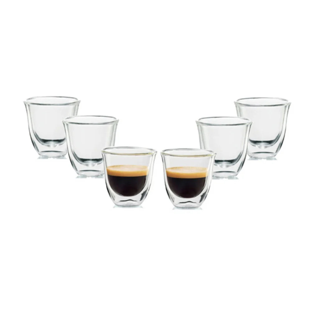 Borosilicate LH-74 Double Wall Turkish Coffee Cups 80 ml, Pack of 6 pcs