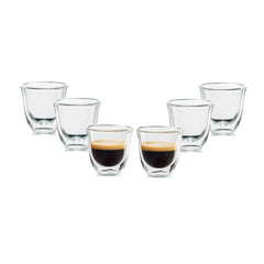 Borosilicate LH-74 Double Wall Turkish Coffee Cups 80 ml, Pack of 6 pcs