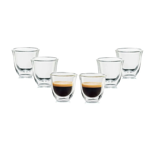 Borosilicate LH-74 Double Wall Turkish Coffee Cups 80 ml, Pack of 6 pcs