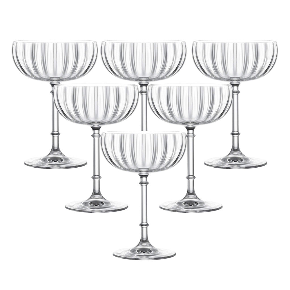 Lucaris LS13SC07 Rims Orient Saucer Glass 205 ml, Set of 6