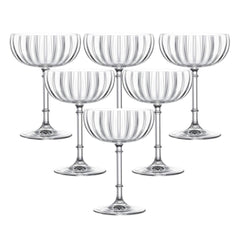 Lucaris LS13SC07 Rims Orient Saucer Glass 205 ml, Set of 6