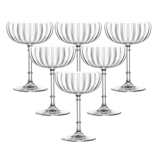 Lucaris LS13SC07 Rims Orient Saucer Glass 205 ml, Set of 6